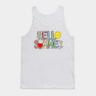 Hello Summer cute sun Tank Top